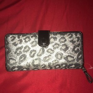 Coach Black and Silver Leopard Wallet